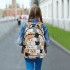 FEIFEIYU cute cat backpack, reflective strip waterproof schoolbag